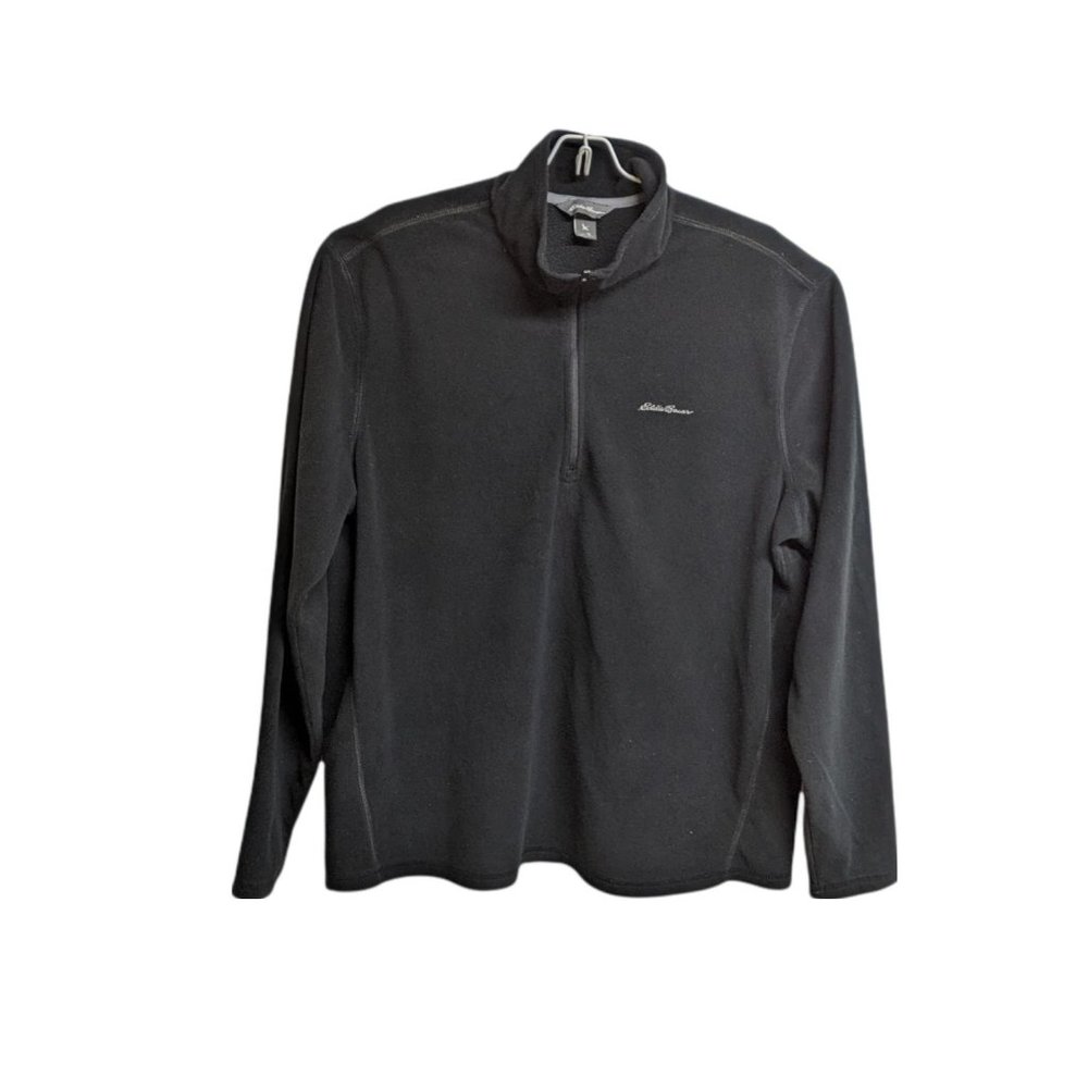 Eddie Bauer LIKE NEW Quarter Zip Lightweight Pullover Sweater Black XL